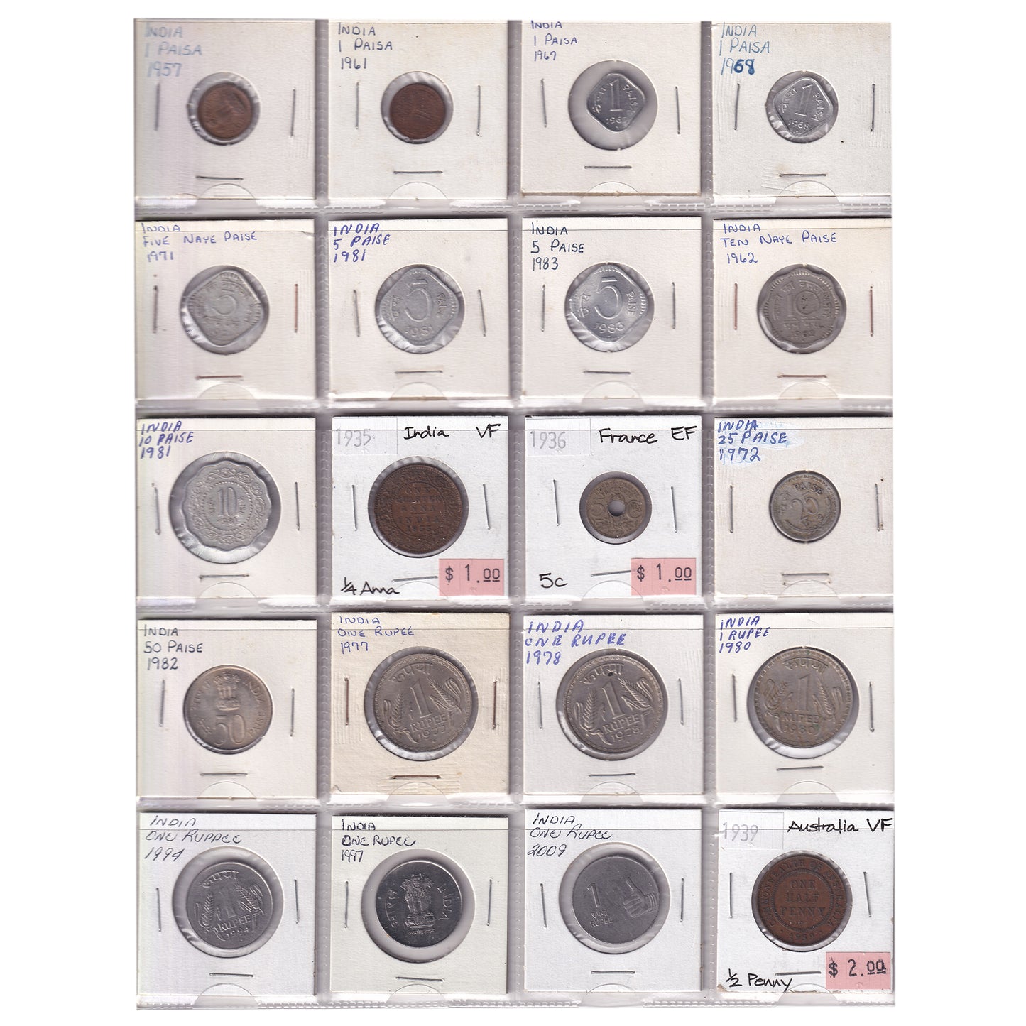 Group Lot of 120x 17-- to 2019 World Coins, Various Countries & Denominations, 120pcs