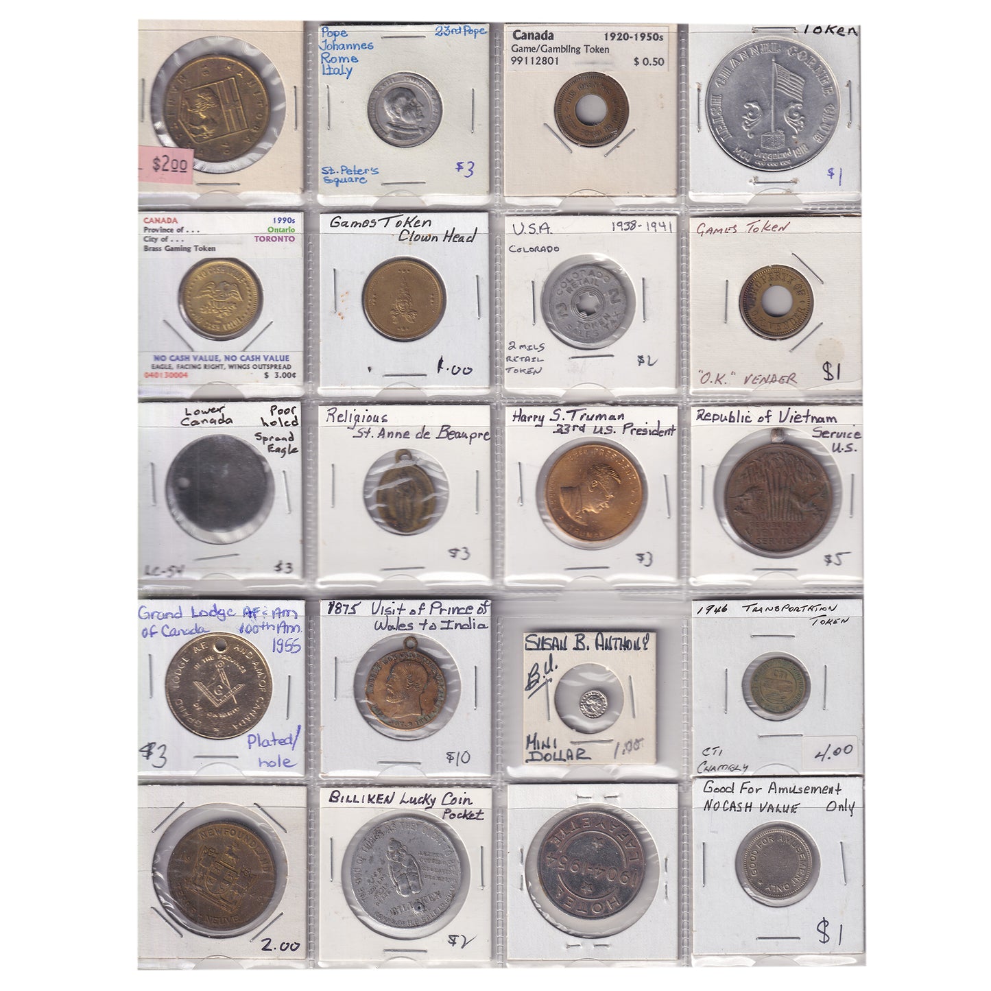 Group Lot of 60x Tokens - Commemorative, Arcade, Religious, Phone, and More! 60pcs
