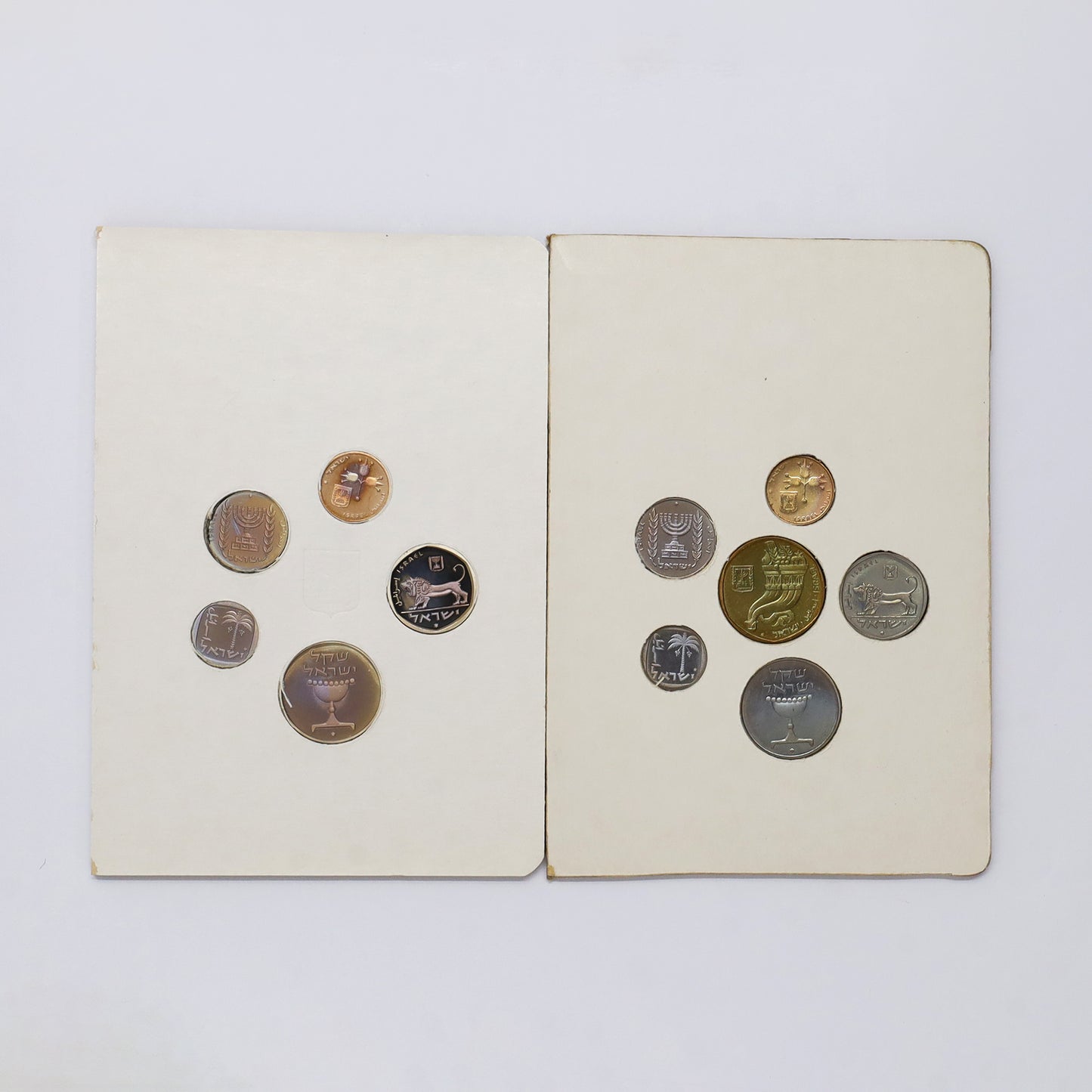 Pair of Israel 1981 & 1982 Piedfort Mint Sets, 2pcs (light wear)