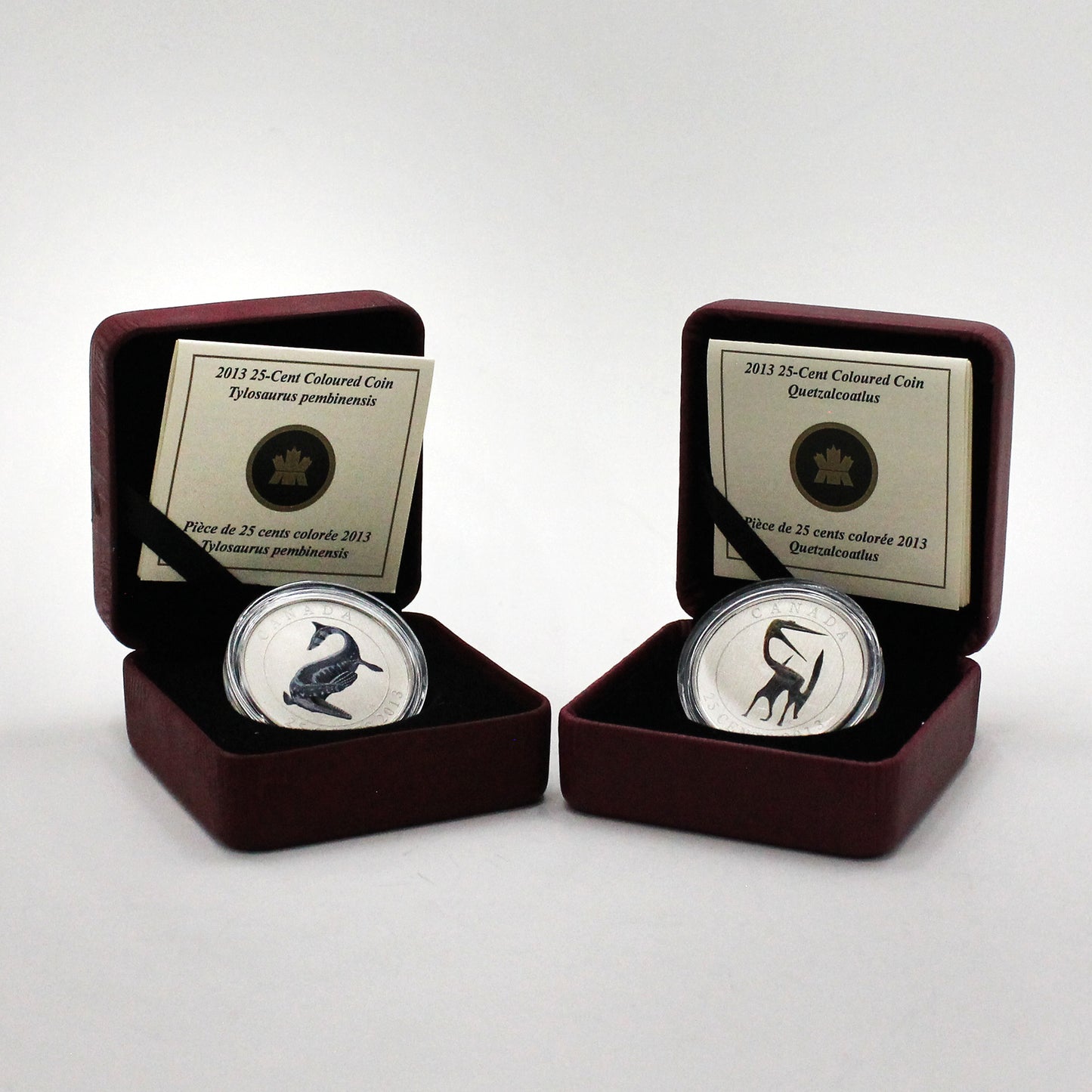 Pair of 2013 Canada 25-cent Prehistoric Creatures, 2pcs (minor issues)