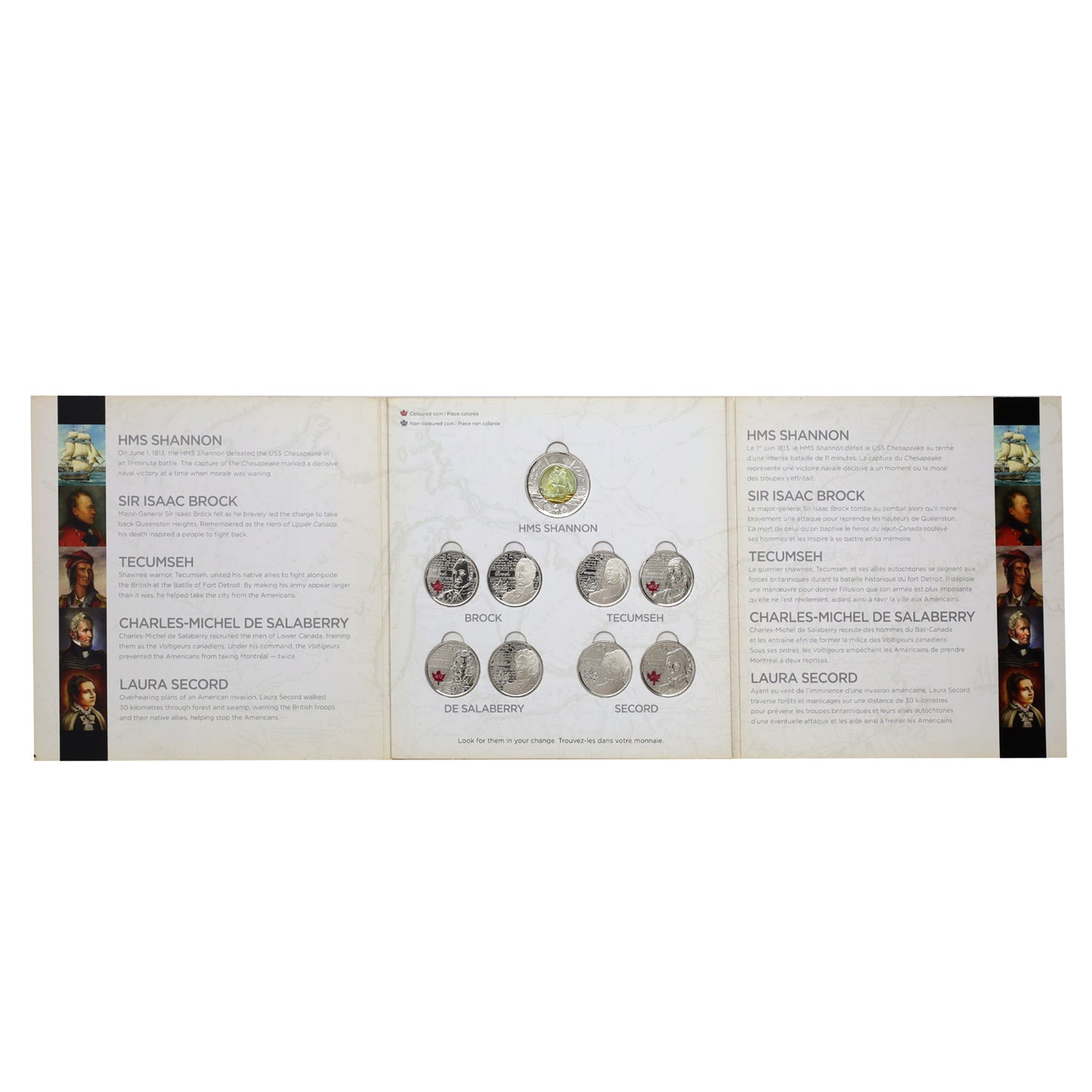 Lot of 5x Royal Canadian Mint Collector's Boards, 5pcs (discoloured, issues)