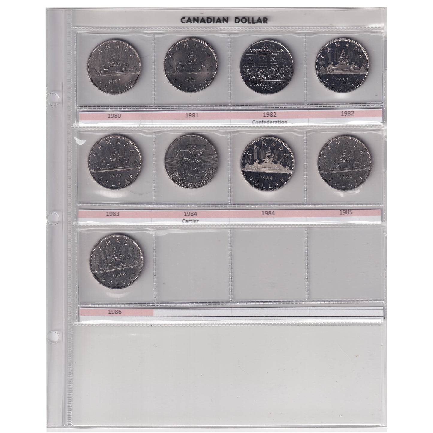 Estate Lot of 21x 1968-1986 Canada Nickel Dollars in Unisafe Album