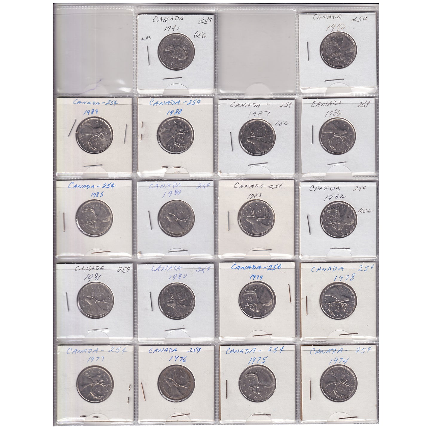 Estate Lot of 194x 1969-2021 Canada 25-cents in Black Binder, Includes Special Editions!