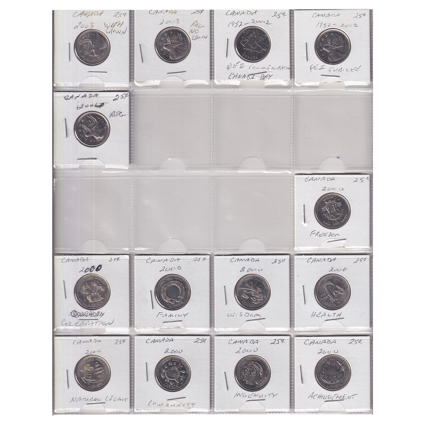 Estate Lot of 194x 1969-2021 Canada 25-cents in Black Binder, Includes Special Editions!
