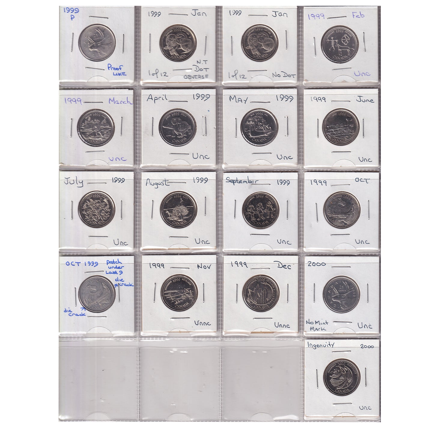 Estate Lot of 194x 1969-2021 Canada 25-cents in Black Binder, Includes Special Editions!