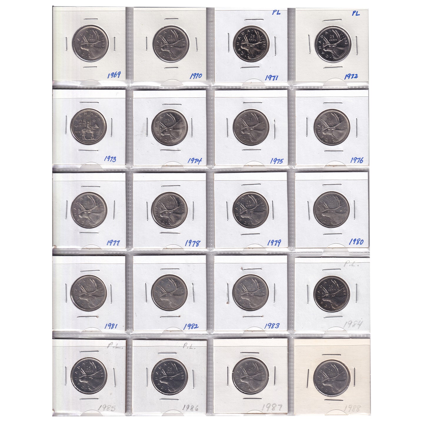 Estate Lot of 194x 1969-2021 Canada 25-cents in Black Binder, Includes Special Editions!