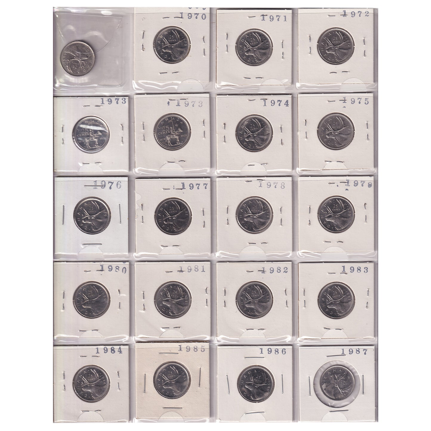 Estate Lot of 194x 1969-2021 Canada 25-cents in Black Binder, Includes Special Editions!
