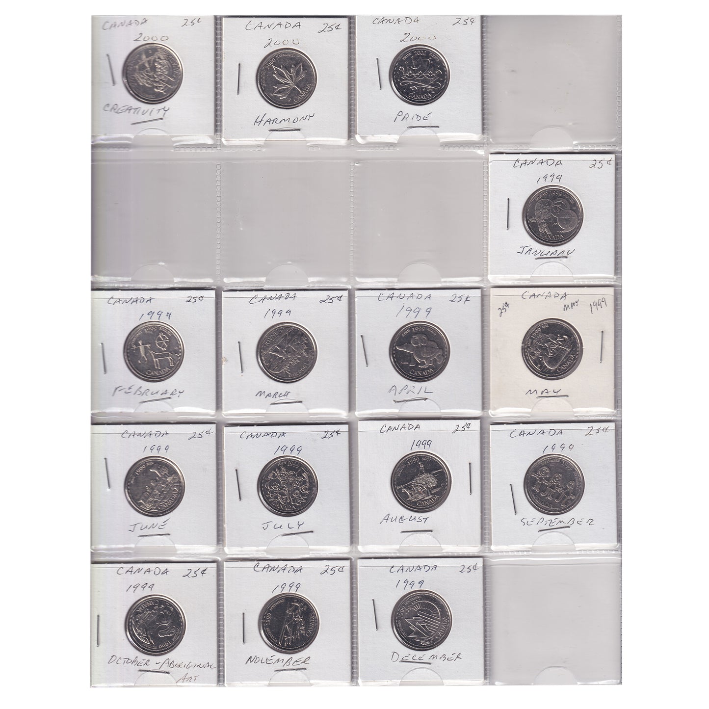 Estate Lot of 194x 1969-2021 Canada 25-cents in Black Binder, Includes Special Editions!