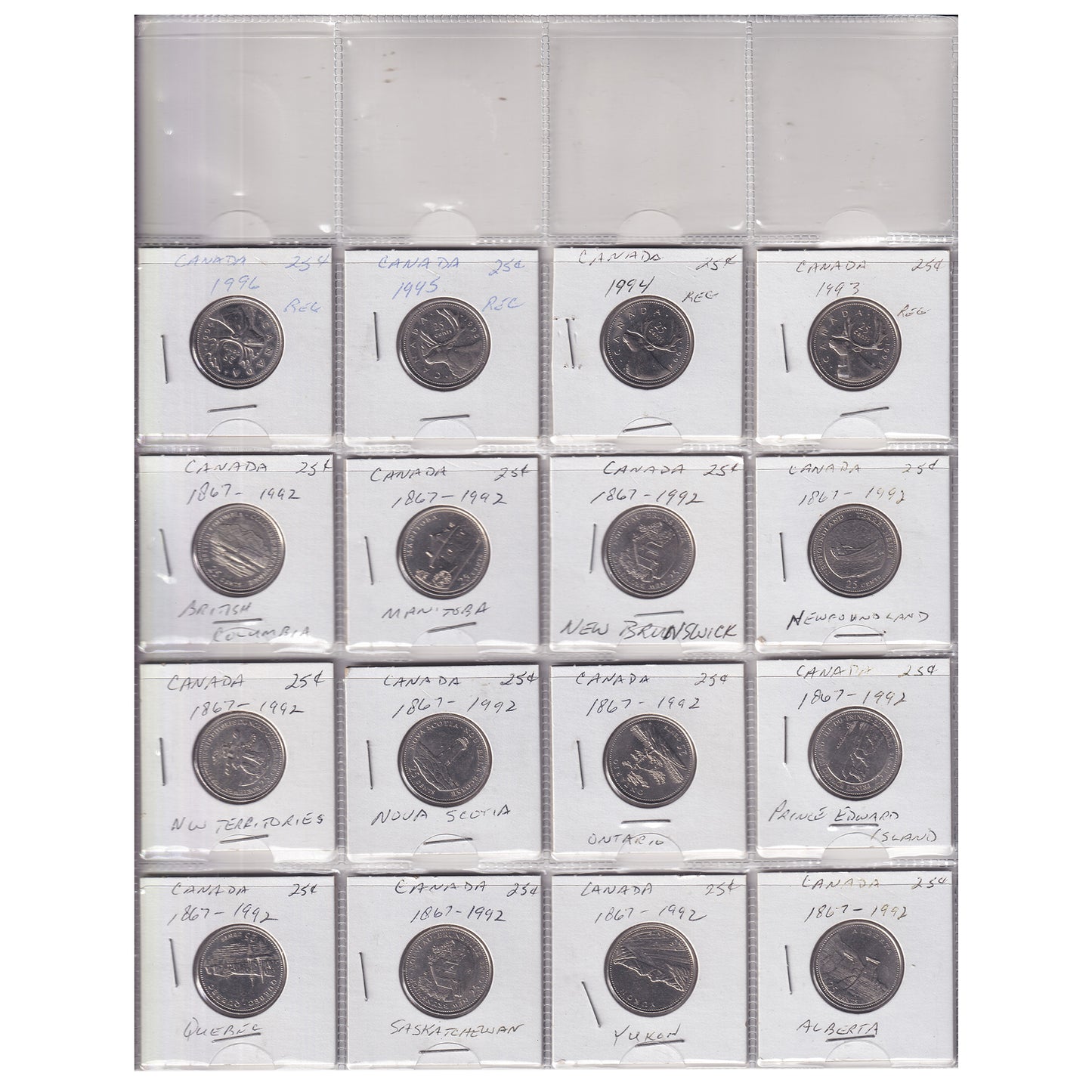 Estate Lot of 194x 1969-2021 Canada 25-cents in Black Binder, Includes Special Editions!
