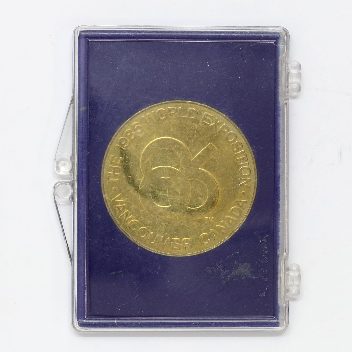 1986 Vancouver, BC, World Exposition Expo Centre Brass Medallion (scuffs/scratches)