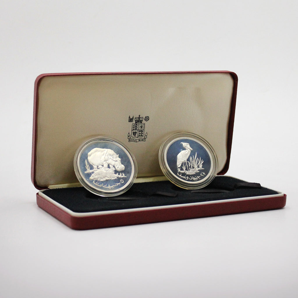 Sudan 1976 WWF IUCN Conservation Sterling Silver Proof Coins in Case (light wear)