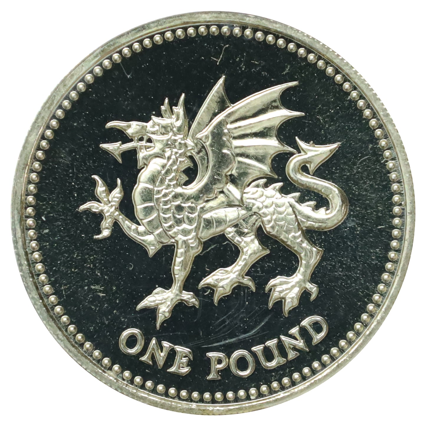 United Kingdom 1995 Brilliant Uncirculated 1 Pound Coin for Wales in Folder (light wear)