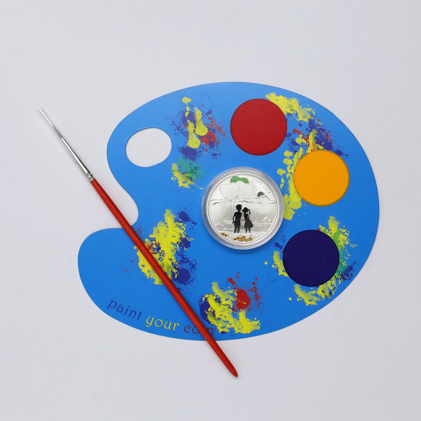 Cook Islands 2014 $5 Paint Your Coin: First Love Sterling Silver Coin (light wear)
