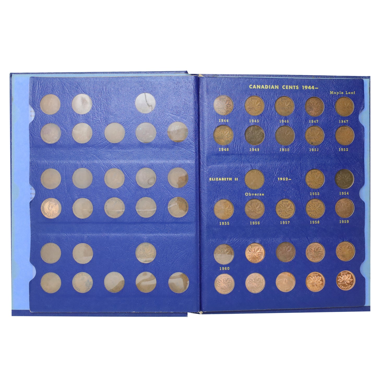COMPLETE Estate Lot of 54x 1920-1970 Canada 1-cents in Vintage Whitman Album (Key Dates!)