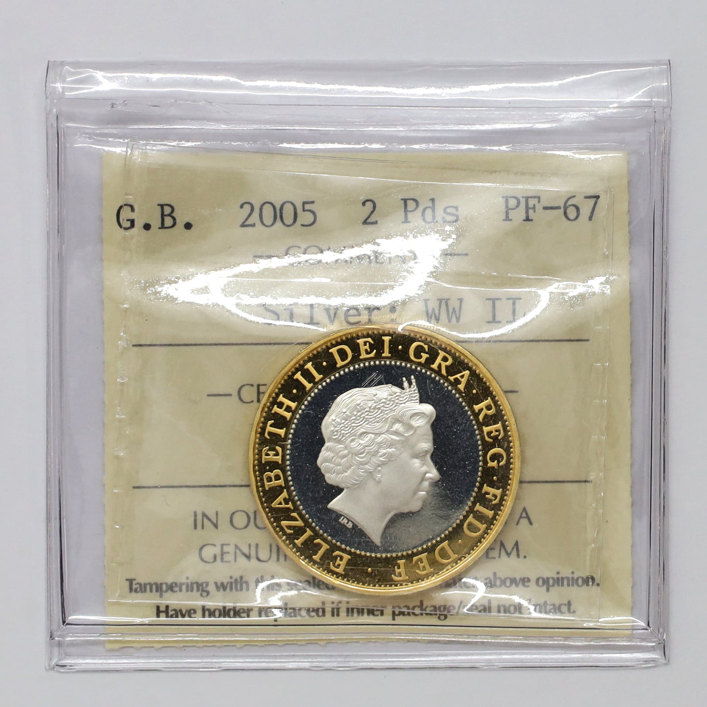 United Kingdom 2005 2 Pounds End of WWII 60th Anniversary Sterling Silver ICCS Cert. PF67