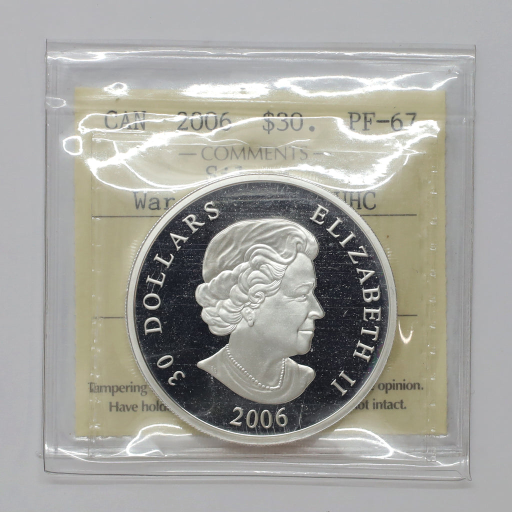 2006 Canada $30 National War Memorial Sterling Silver Coin ICCS Certified PF67 UHC