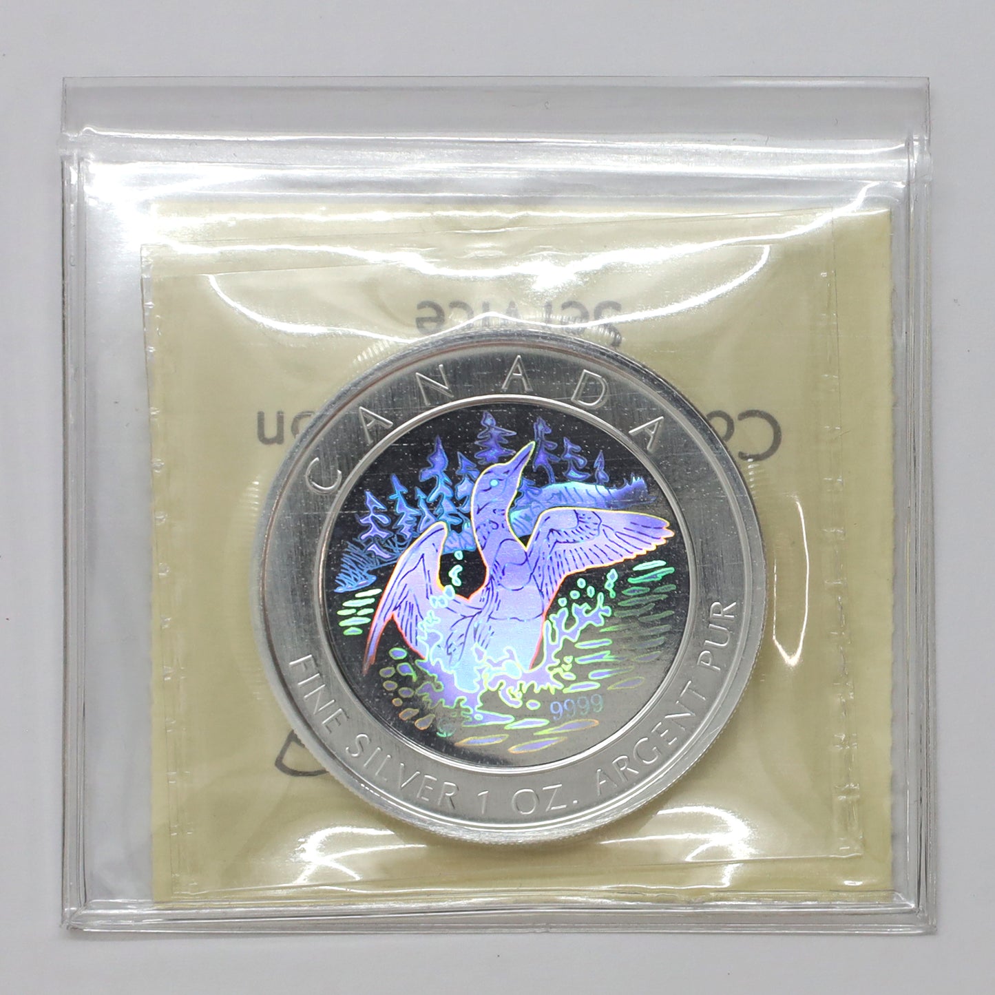 2002 Canada $5 Loon Hologram 1 oz Fine Silver Coin ICCS Certified SP67 (No Tax)