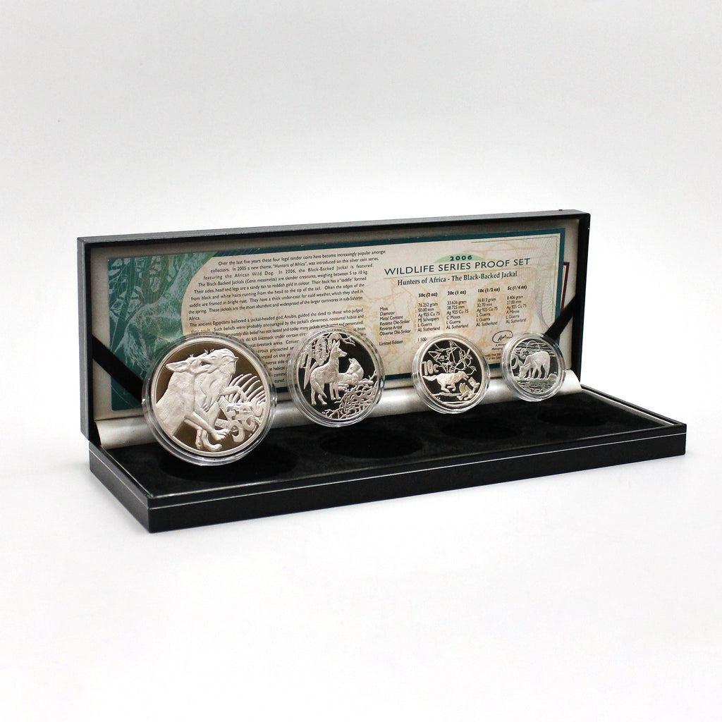South Africa 2006 Wildlife Series 4-Coin Sterling Silver Proof Set: Black-Backed Jackal
