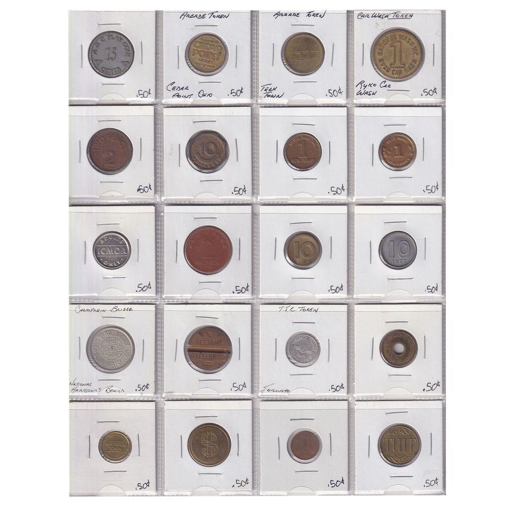 Group Lot of 60x Assorted Tokens! Arcade, souvenir, parking, and more! 60pcs