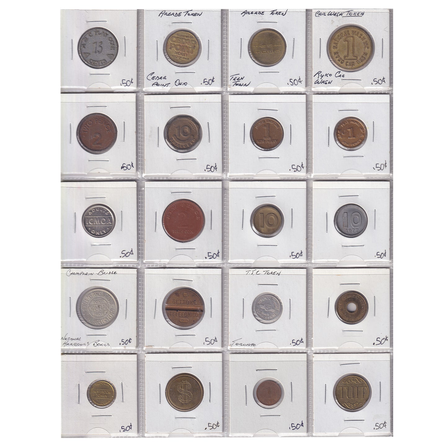 Group Lot of 60x Assorted Tokens! Arcade, souvenir, parking, and more! 60pcs