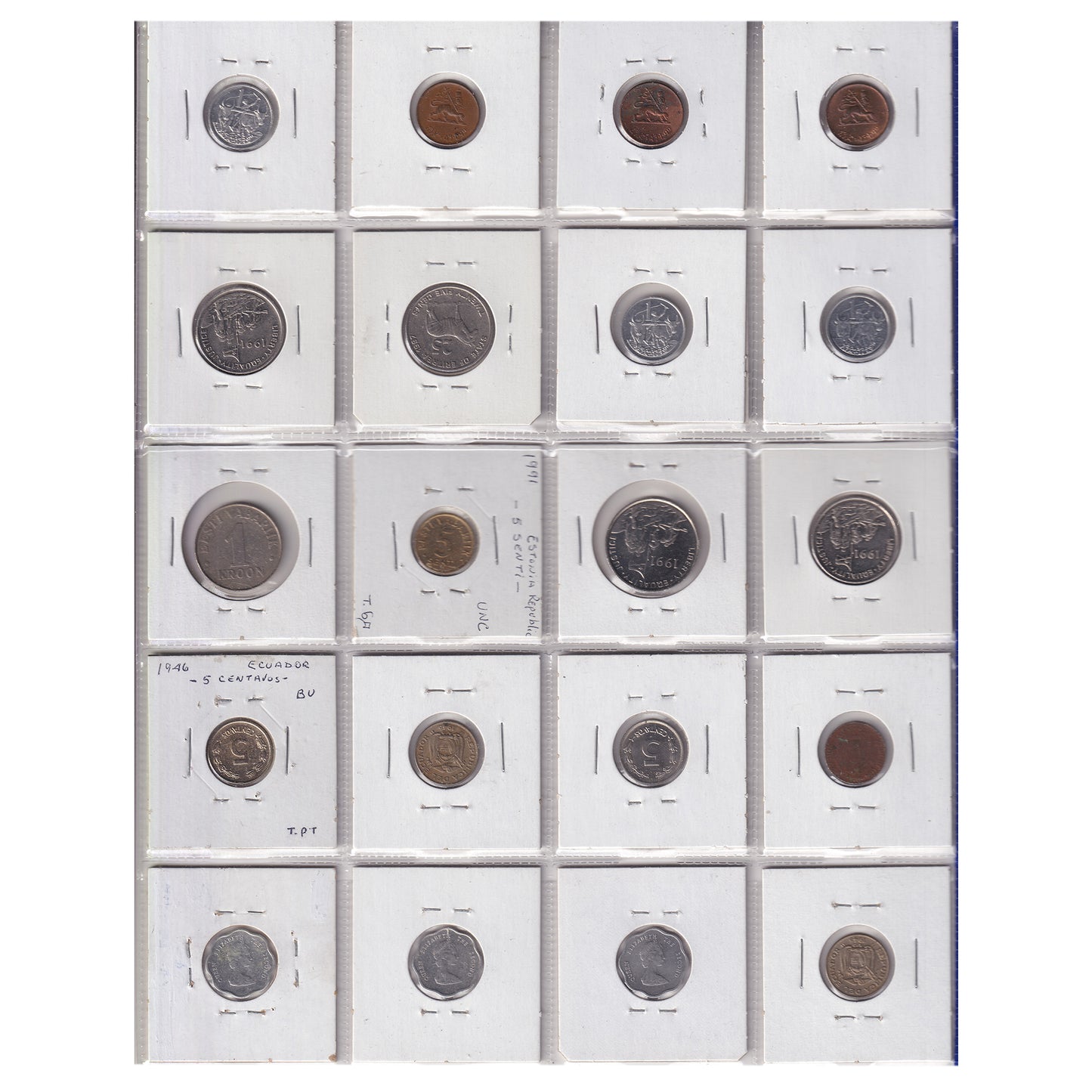 Group Lot of 20x 1924-1997 World Coins, "E" Countries! 20pcs