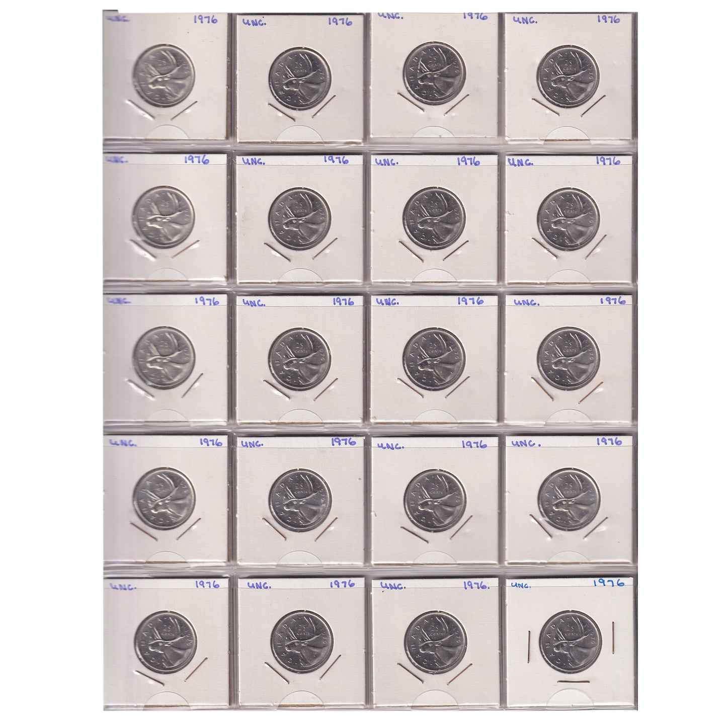 Estate Lot of 286x 1970-2017 Canada 25-cents in Black Binder