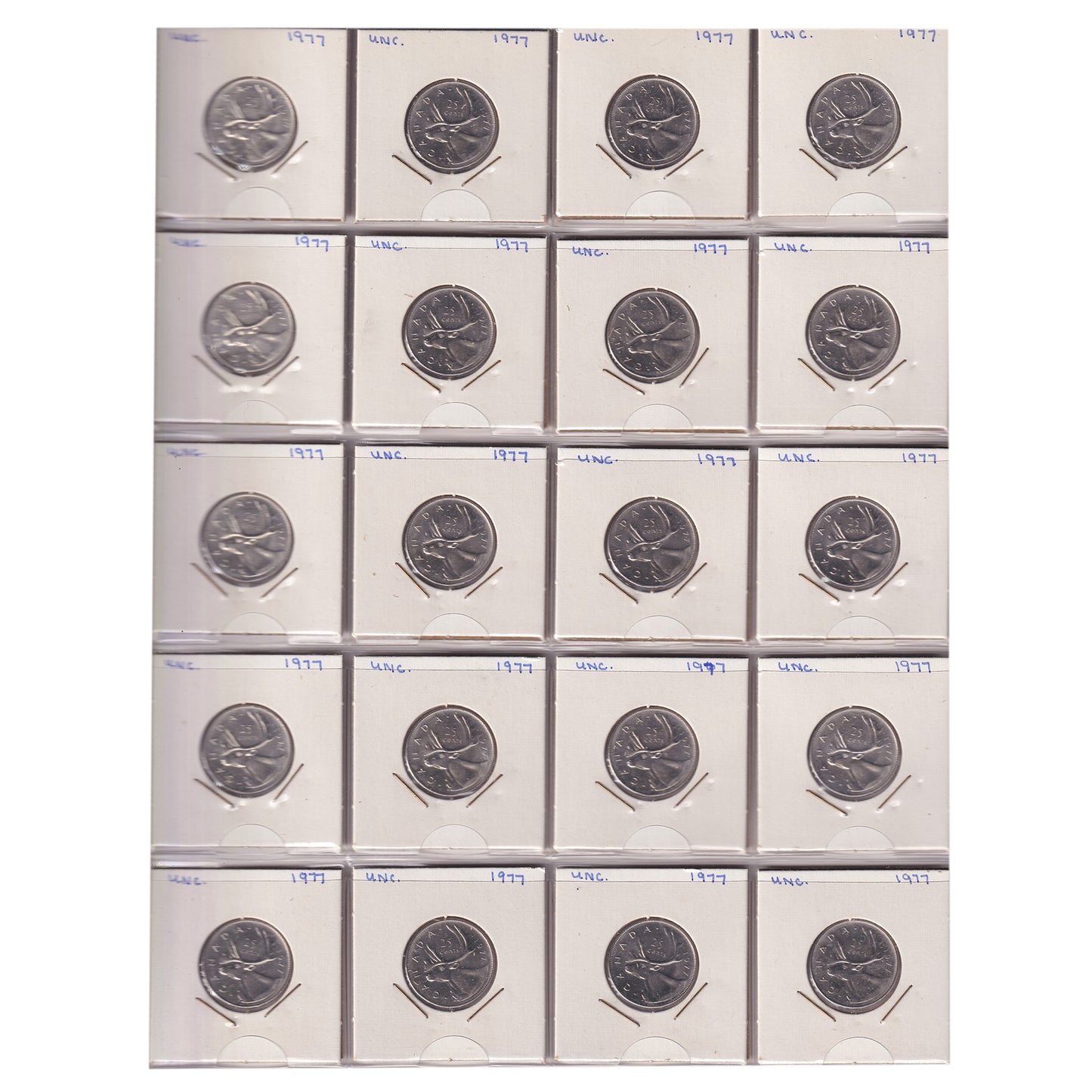 Estate Lot of 286x 1970-2017 Canada 25-cents in Black Binder