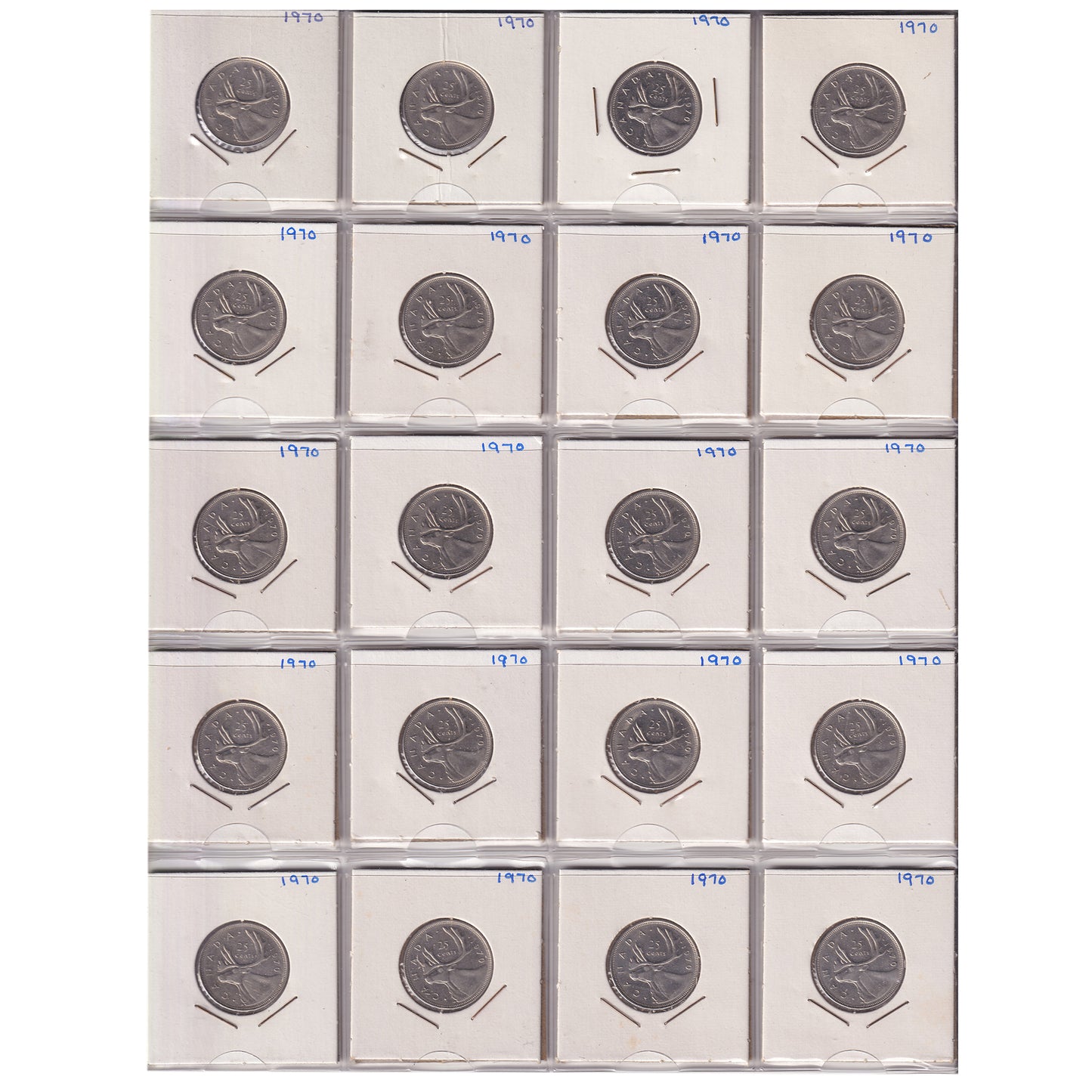 Estate Lot of 286x 1970-2017 Canada 25-cents in Black Binder
