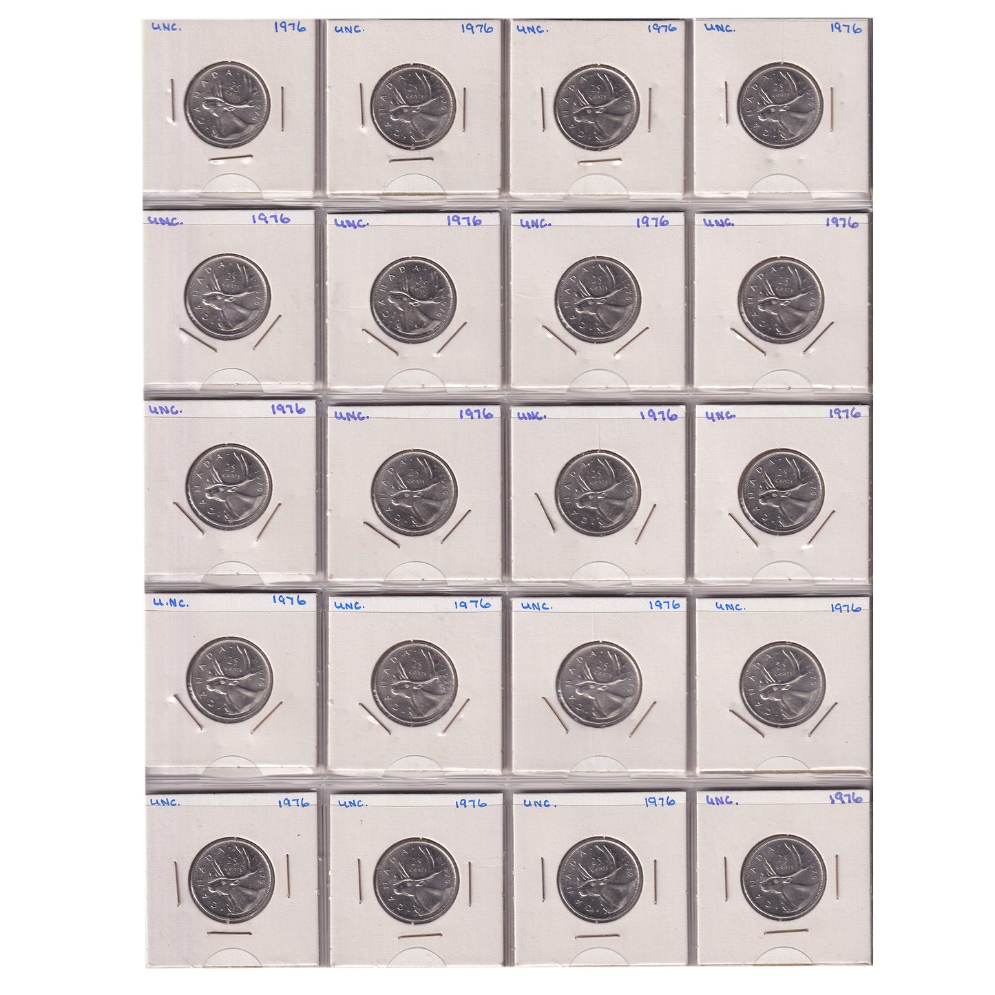 Estate Lot of 286x 1970-2017 Canada 25-cents in Black Binder