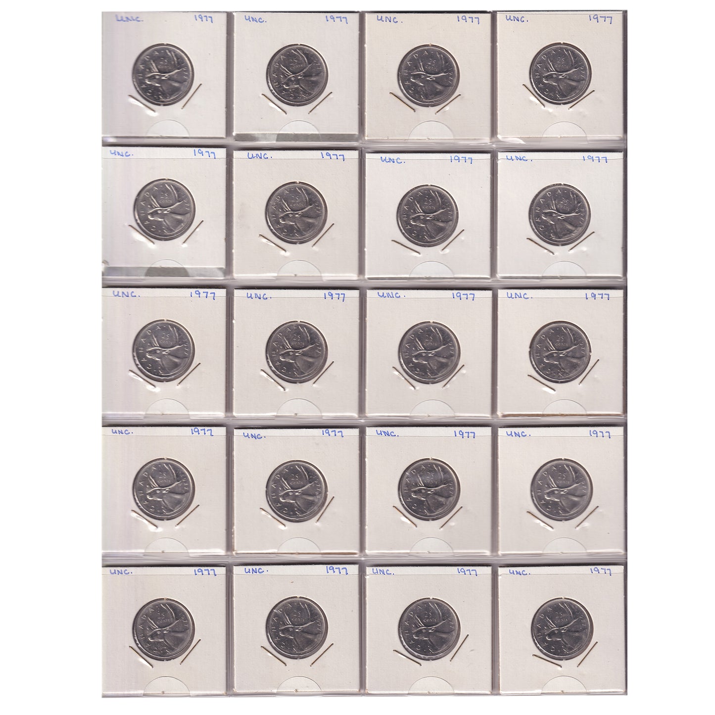 Estate Lot of 286x 1970-2017 Canada 25-cents in Black Binder