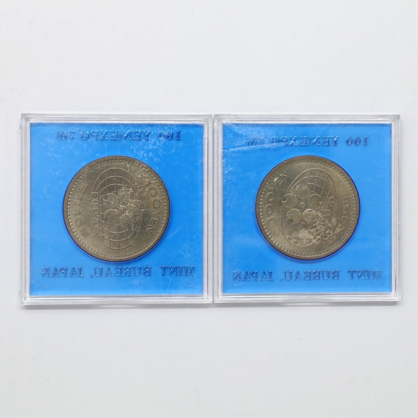 Pair of 1970 Japan Expo '70 100 Yen Souvenir Coins in Cases, 2pcs