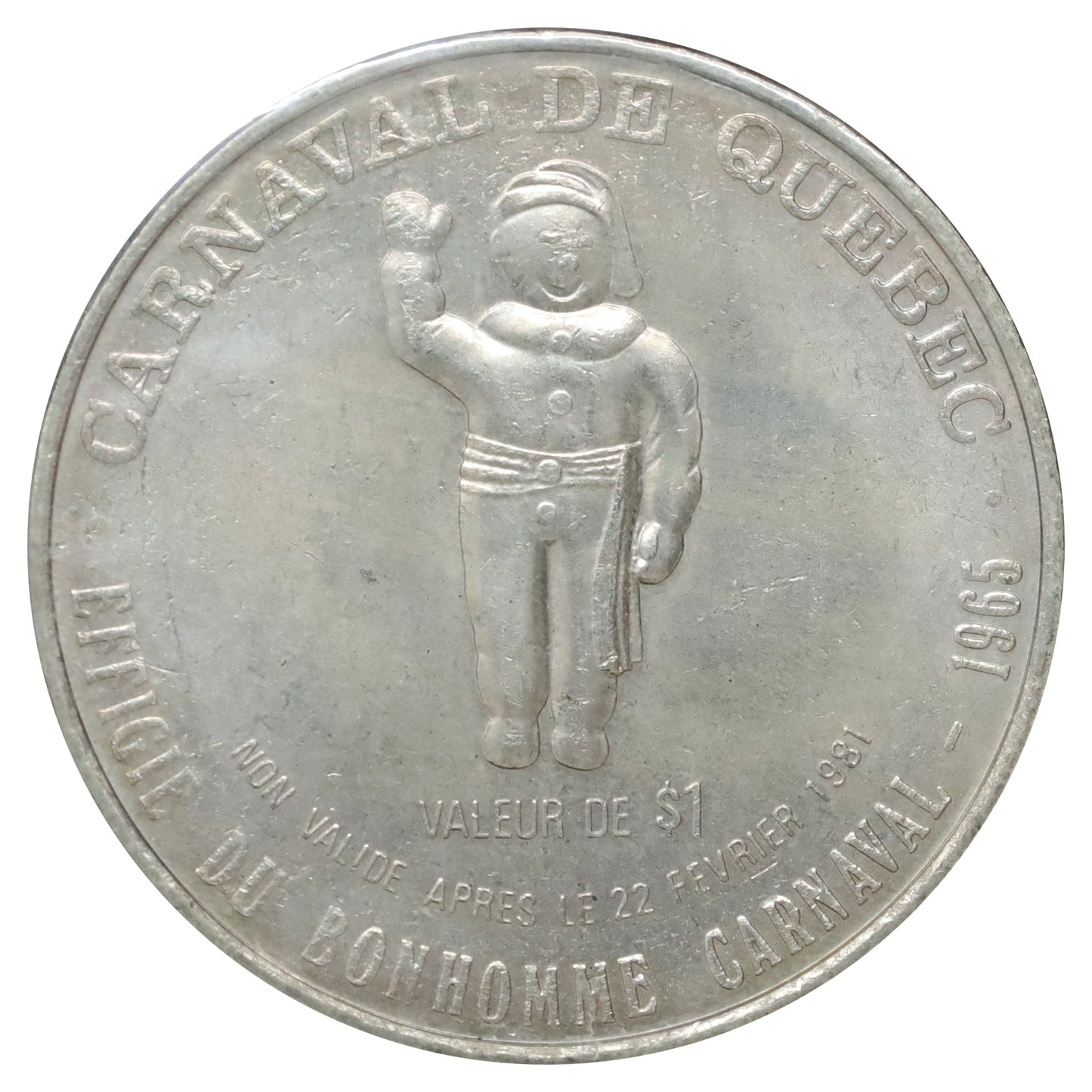 1981 Canada Carnaval de Quebec Bonhomme Souvenir Token (Colisee)