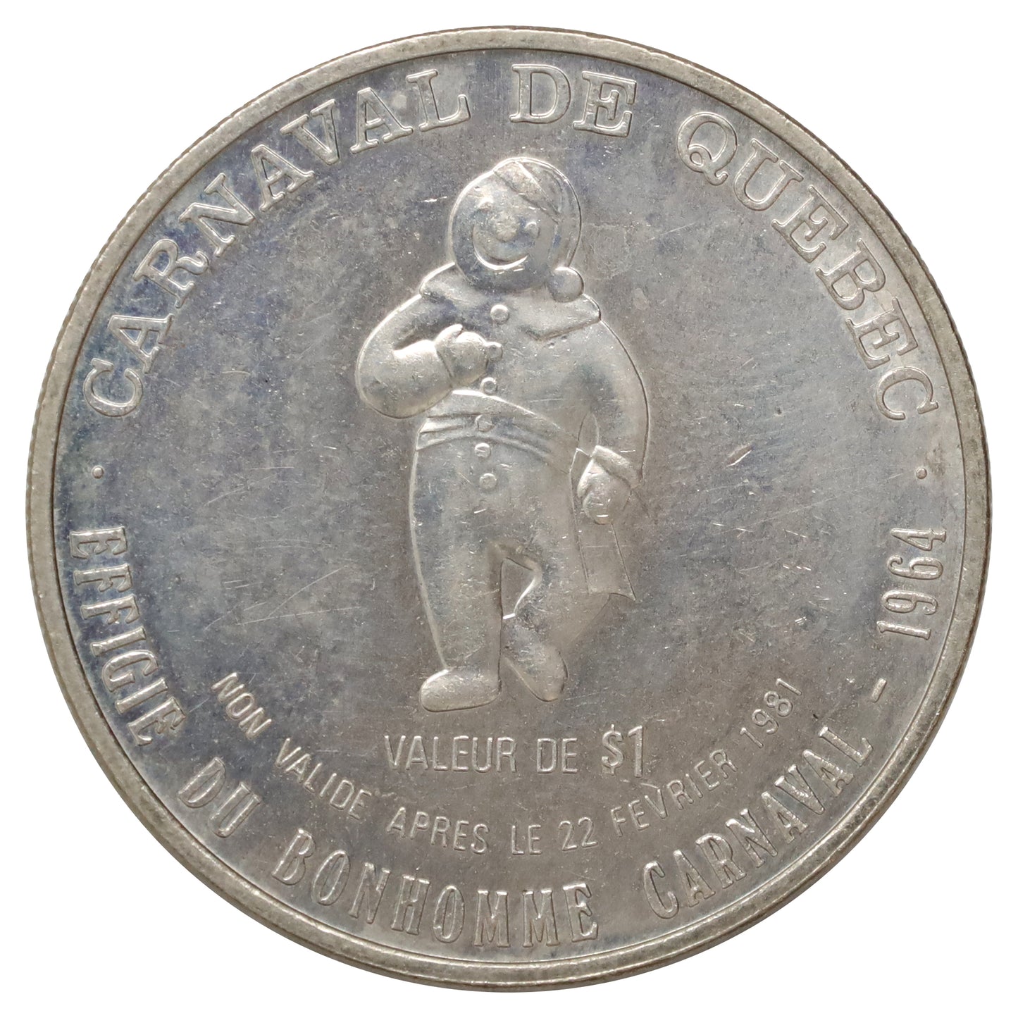 1981 Canada Carnaval de Quebec Bonhomme Souvenir Token (Notre Dame)