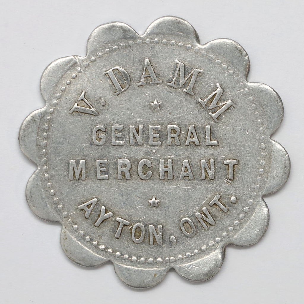 Vintage Ayton, ON, V. Damm General Merchant Dollar Trade Token