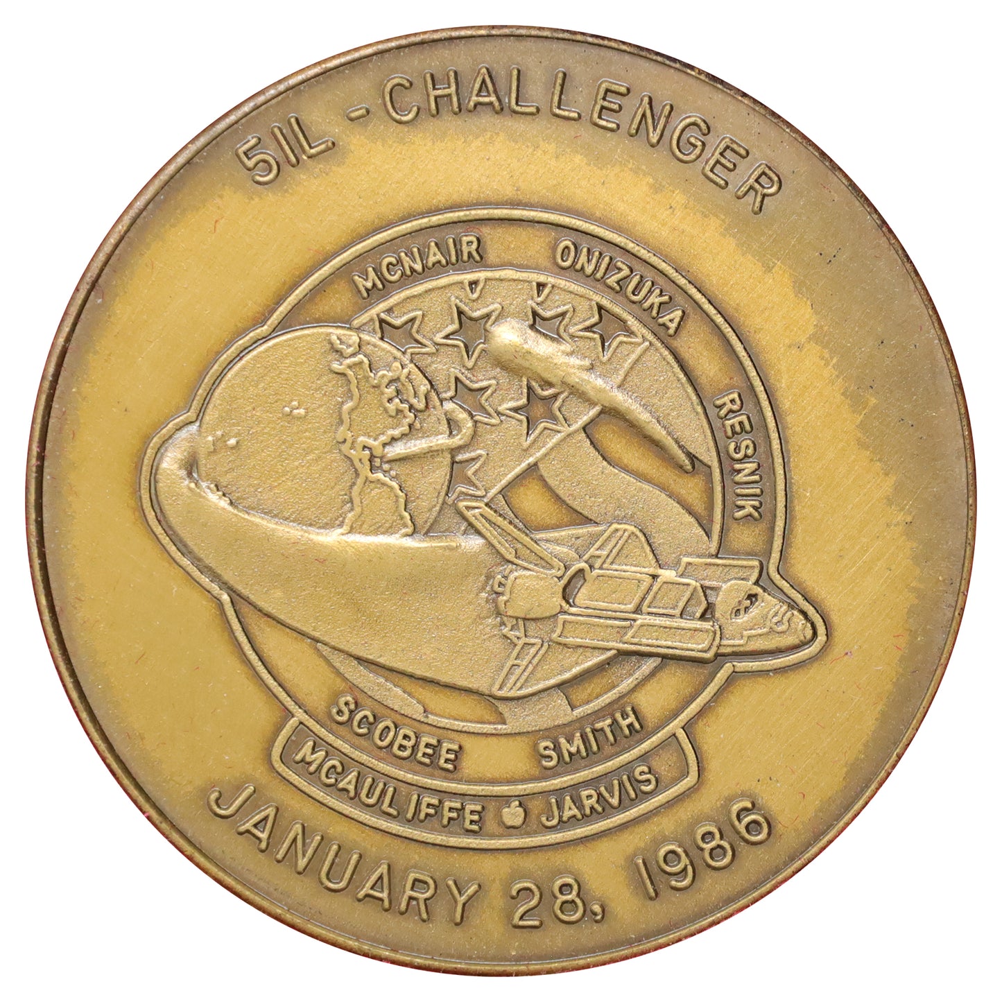 NASA In Memory of Challenger Crew Members Bronze Medal in Case (some wear)