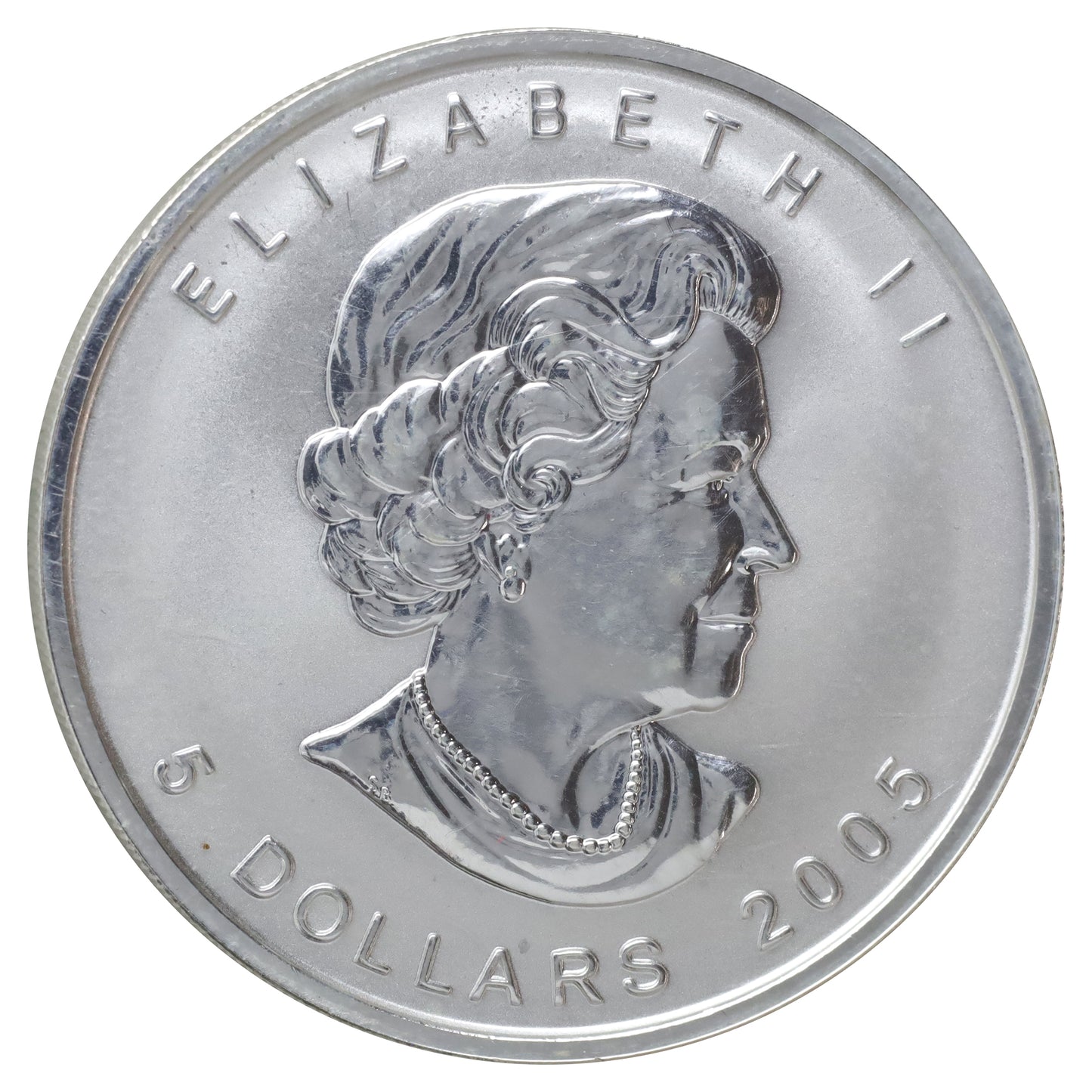 2005 Canada $5 Rooster Privy Silver Maple Leaf (No Tax) lightly toned