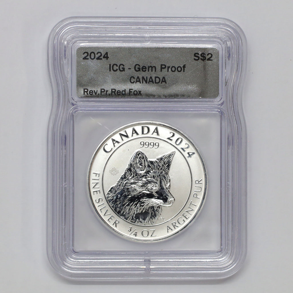 2024 Canada $2 Red Fox 3/4 oz. .9999 Fine Silver Coin ICG Certified Gem Proof (No Tax)