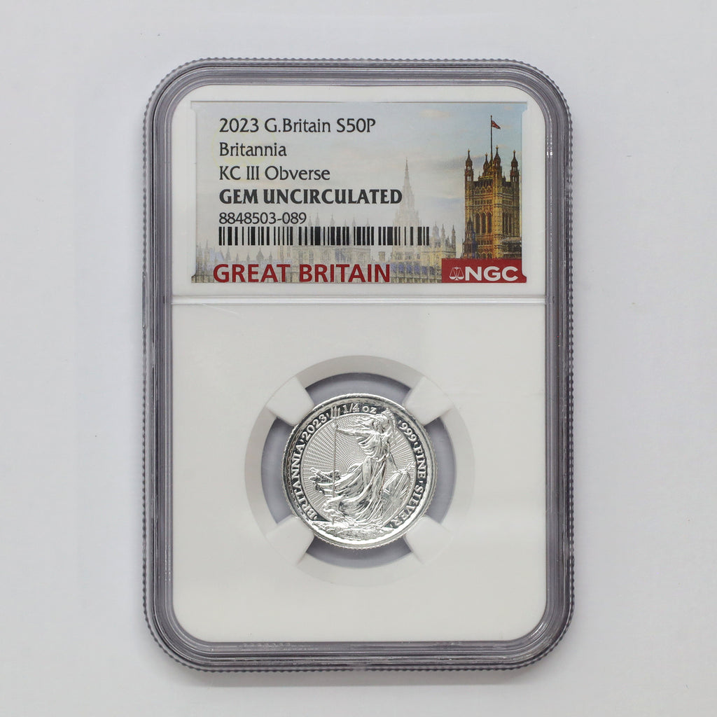 United Kingdom 2023 50P Britannia .999 Fine Silver Coin NGC Certified MS65 (No Tax)