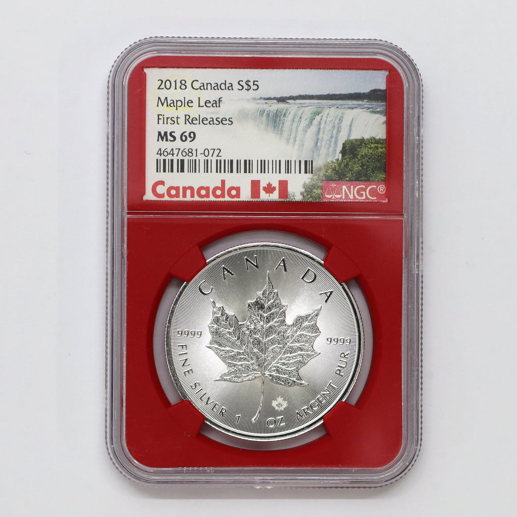 2018 Canada $5 First Releases Silver Maple Leaf NGC Certified MS69 (No Tax)