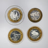 Lot of 4x Las Vegas, NV, .999 Silver Bimetallic Casino Gaming Tokens, 4pcs (issues)
