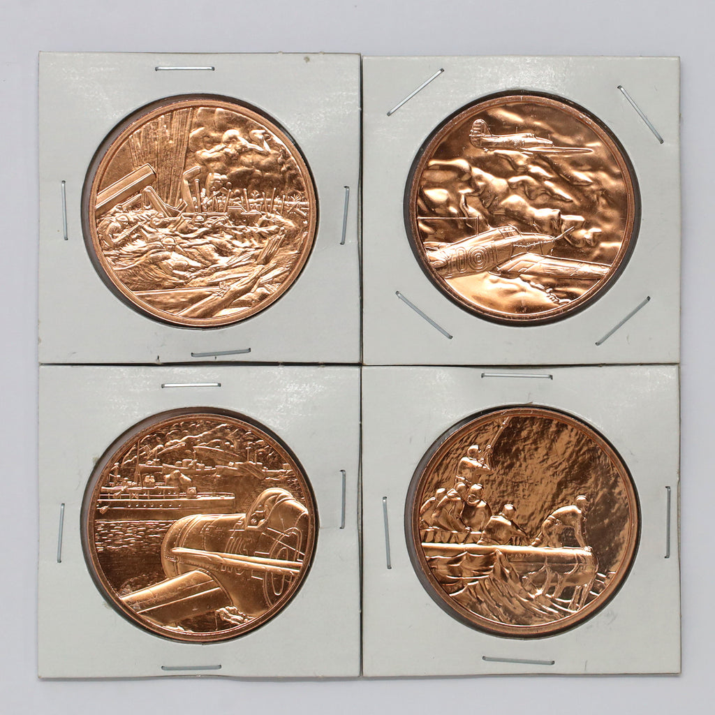 Lot of 4x Canada Remembers WWII Through the Painter's Eye Bimetallic RCM Medallions, 4pcs