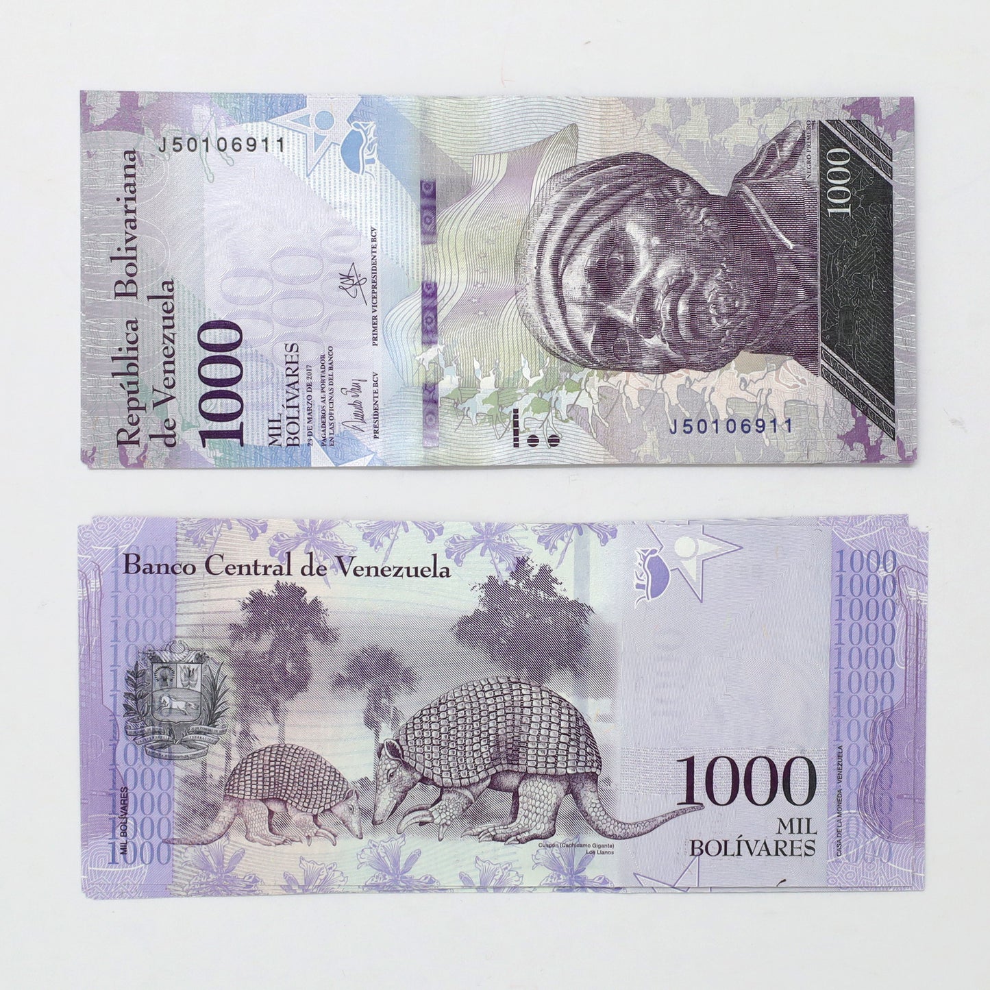 Lot of 10x Venezuela 2017 1000 Bolivares Banknotes, 10pcs