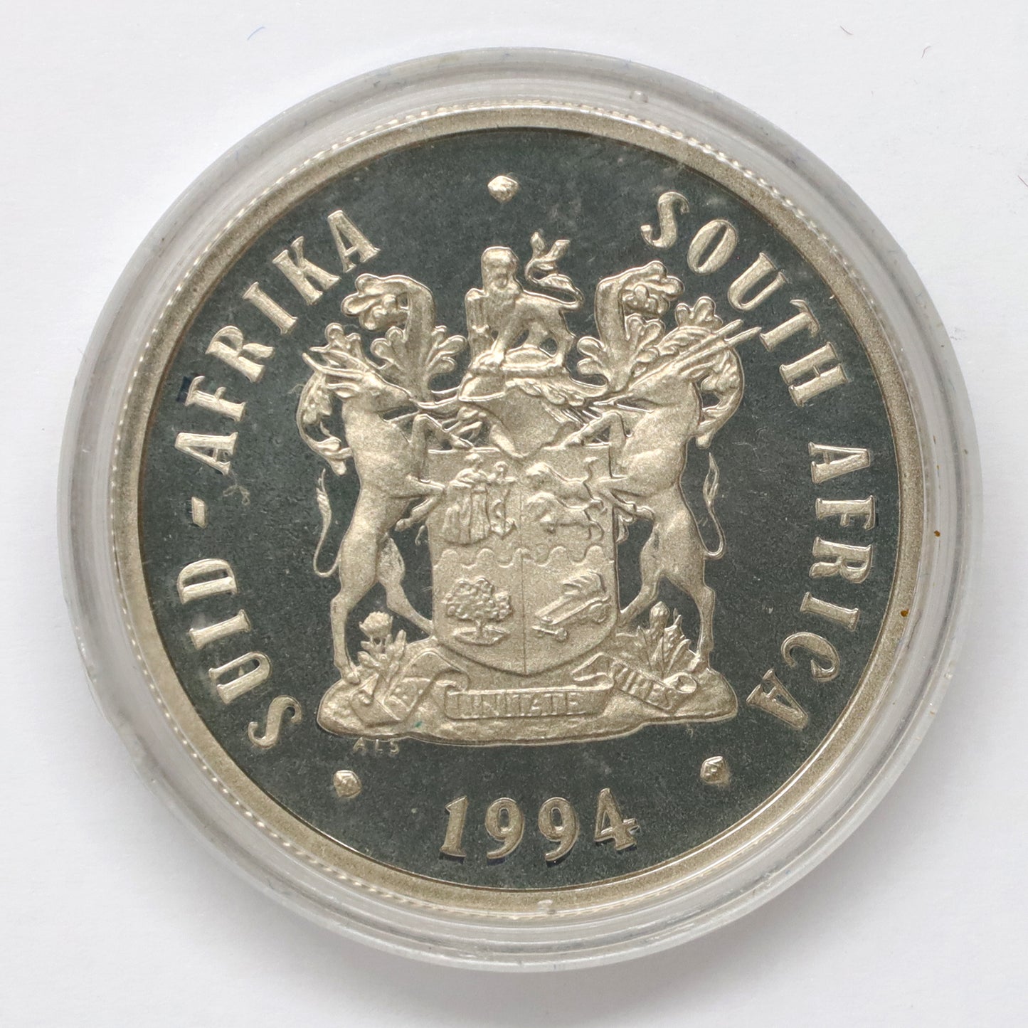 1994 South Africa 1 Rand Nelson Mandela Inauguration Sterling Silver Token in Case