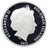 2012 Solomon Islands $10 Diamond Jubilee Elizabeth II Coronation Silver (No Tax) scr. cap