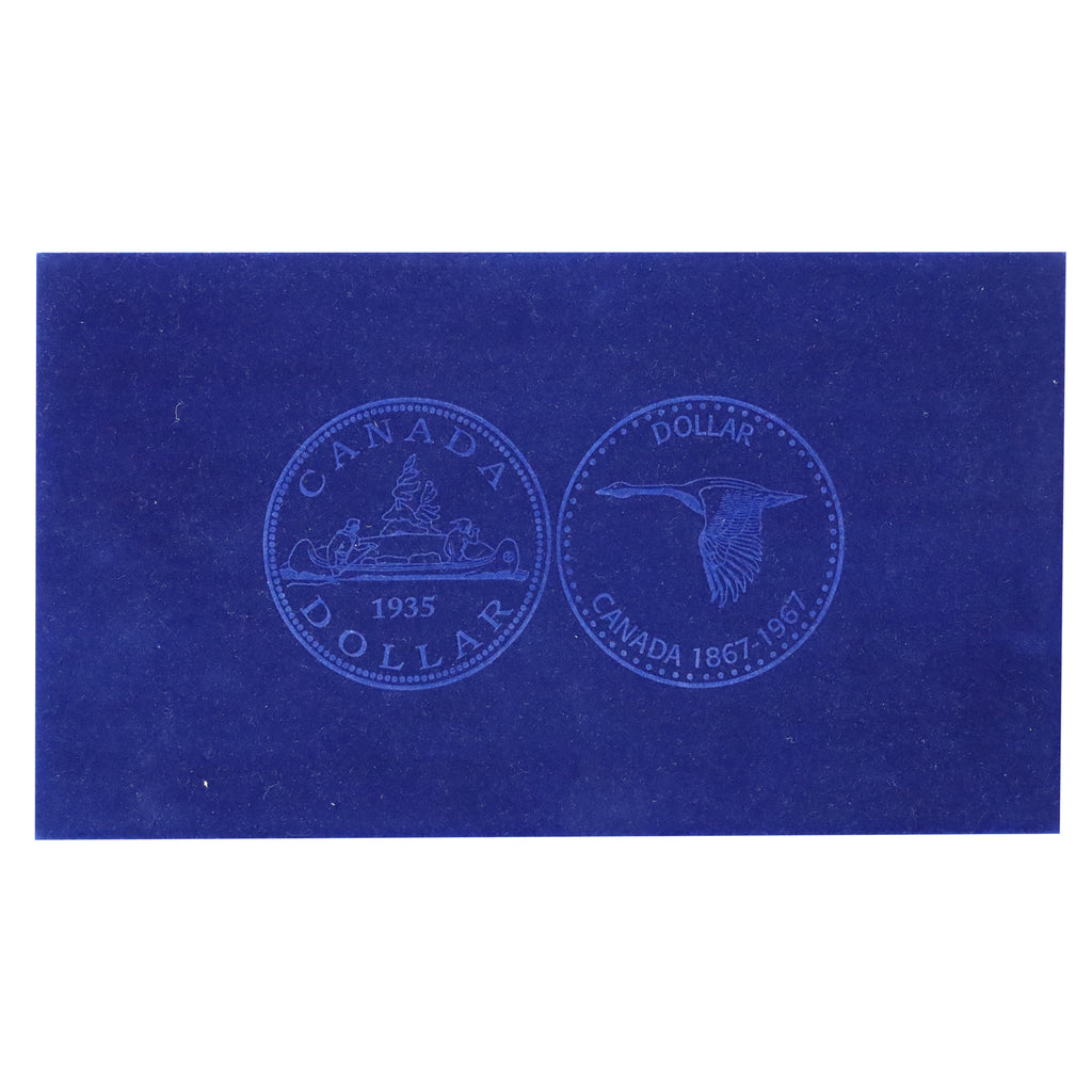 Deluxe Plush Blue Coin Case for Canada Dollars, Holds 64 Capsules