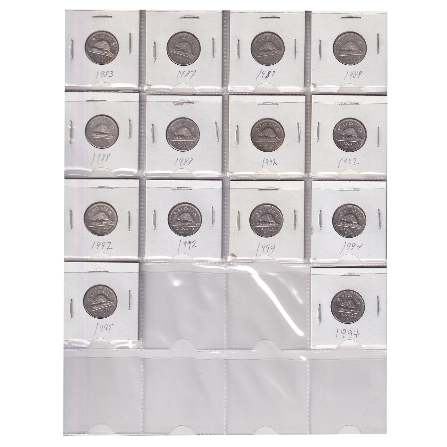 Estate Lot of 214x 1922-2010 Canada 5-cents in Black Binder