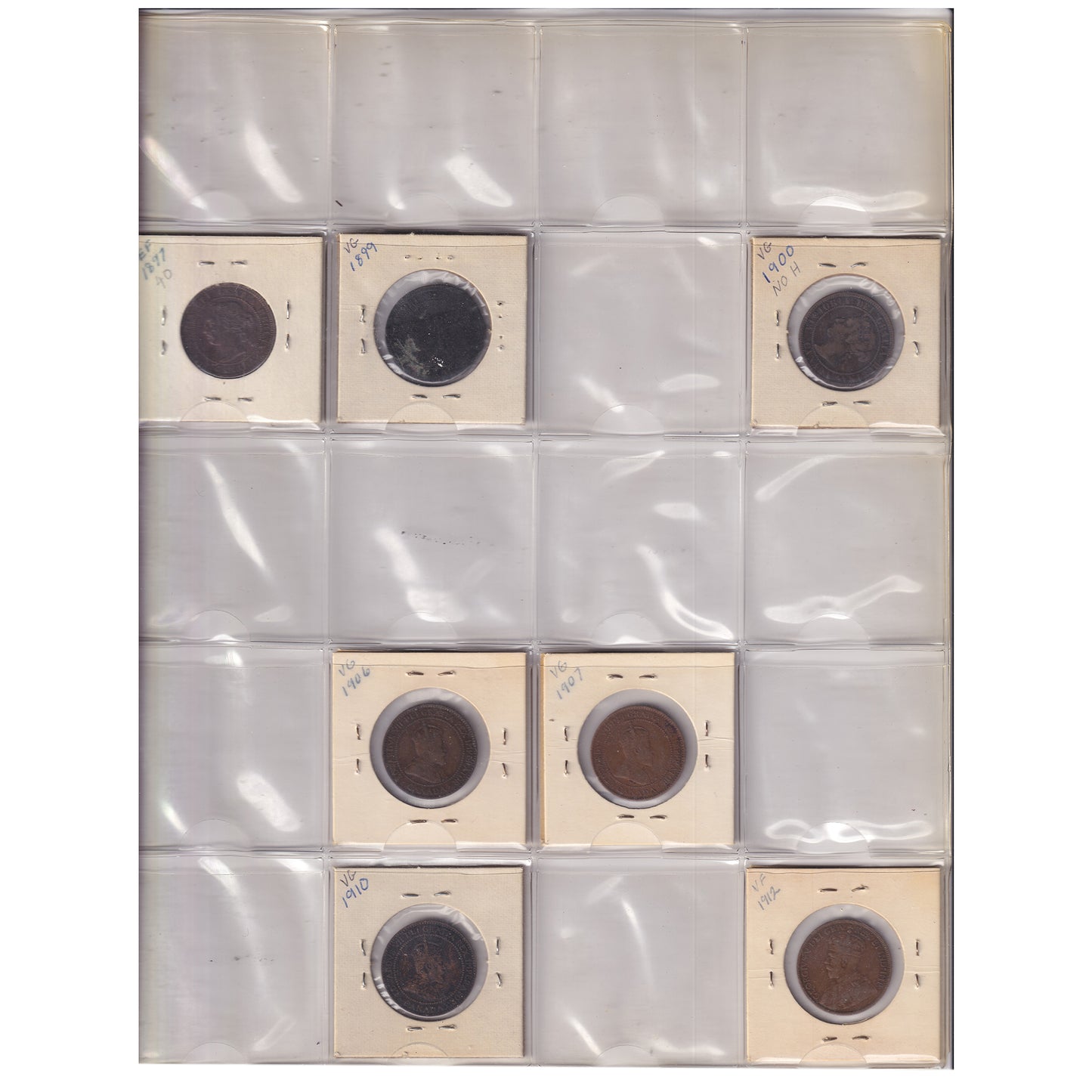 Estate Lot of 206x 1897-2011 Canada 1-cent in Metallic Binder