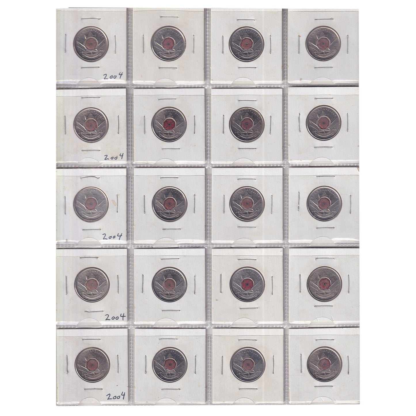 Estate Lot of 190x 1969-2025 Canada 25-cents in White Binder