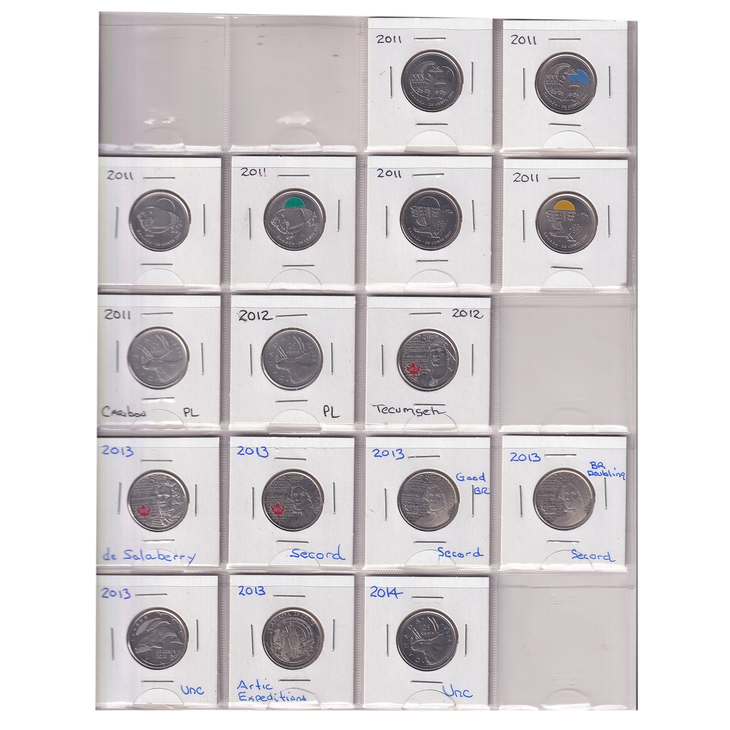 Estate Lot of 190x 1969-2025 Canada 25-cents in White Binder