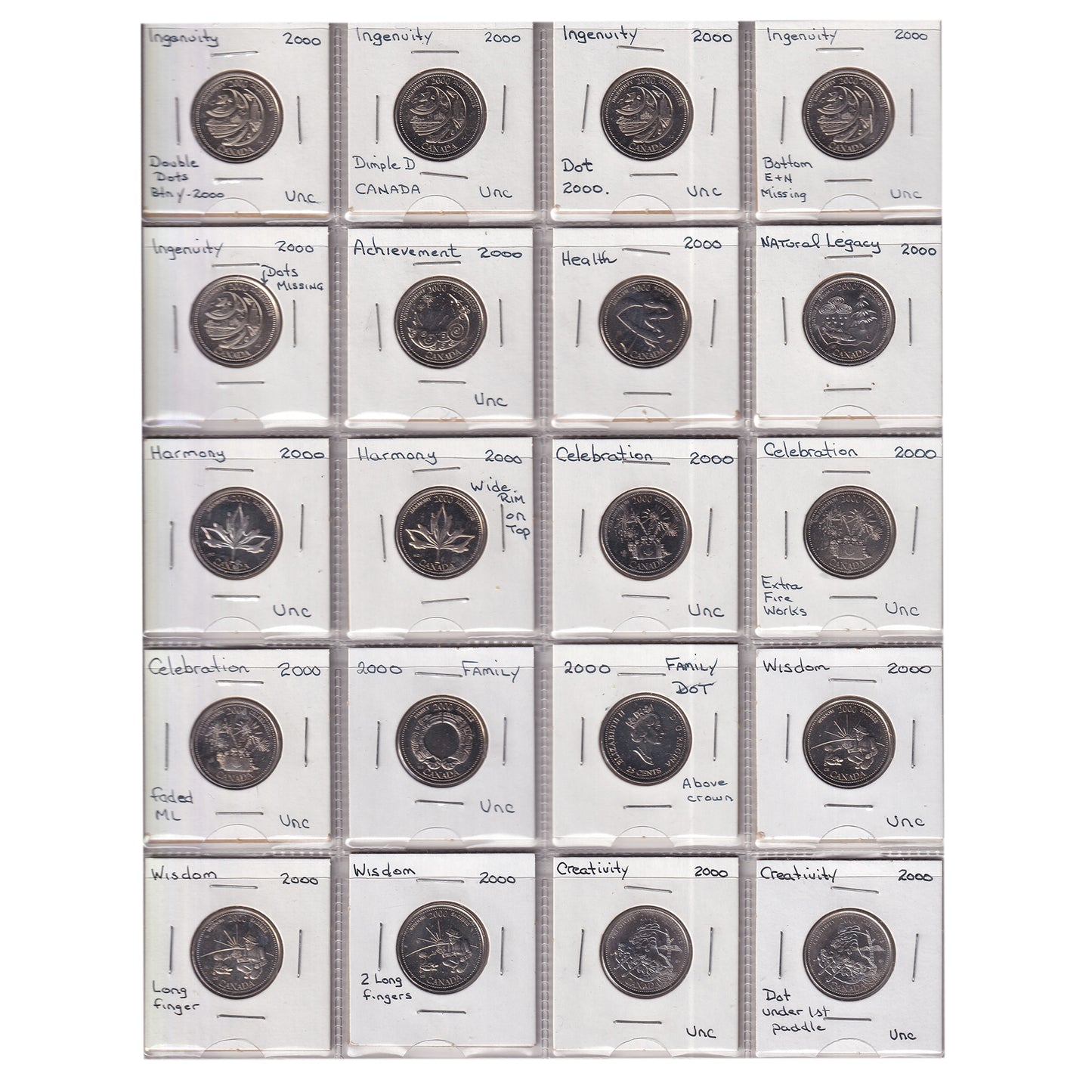 Estate Lot of 190x 1969-2025 Canada 25-cents in White Binder